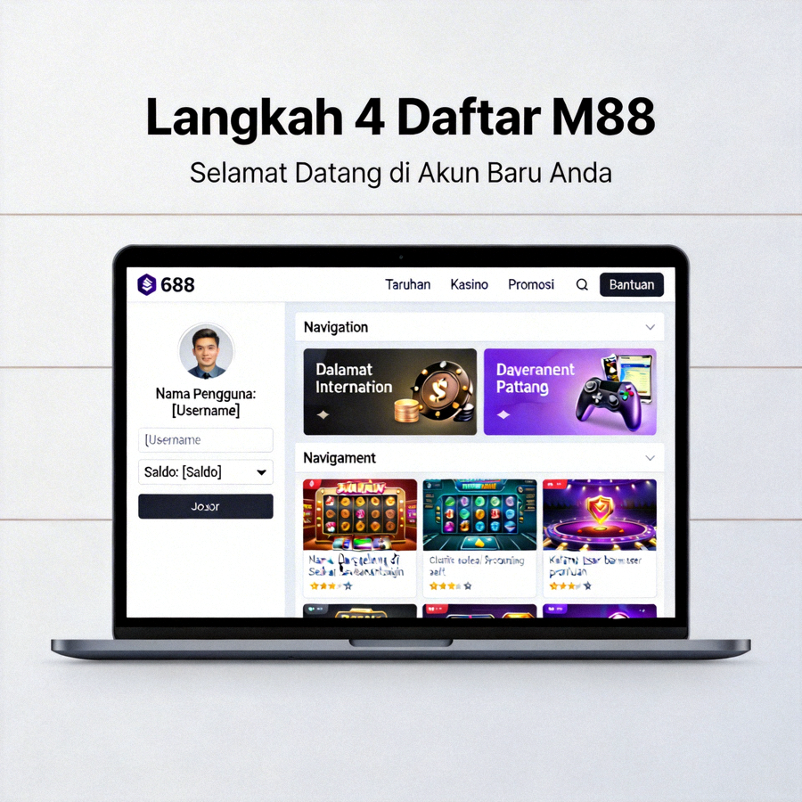 Langkah 4 Daftar M88 - Halaman dashboard member setelah berhasil login ke akun baru
